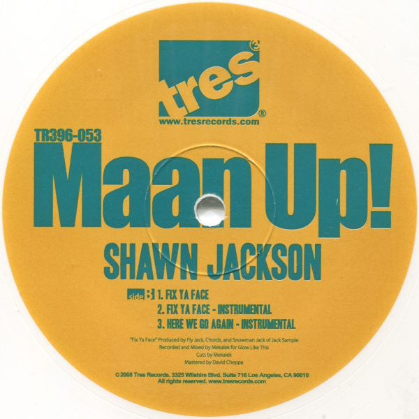 Shawn Jackson (2) : Maan Up! (12", Single, Whi)