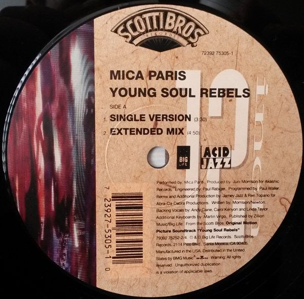 Mica Paris : Young Soul Rebels (12")