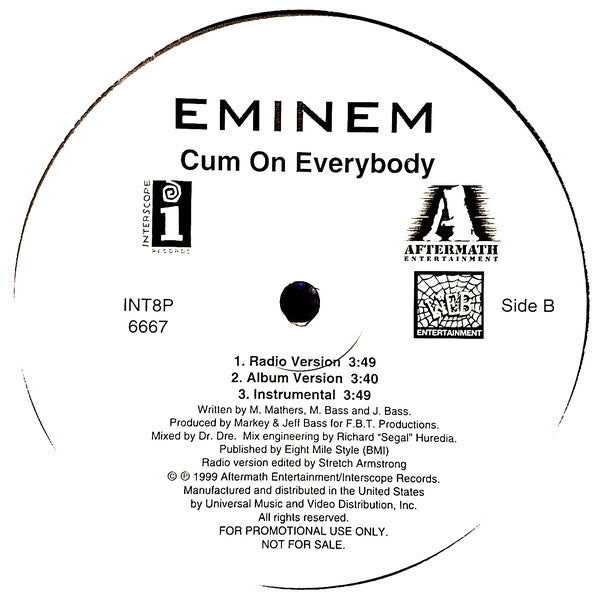 Eminem : Role Model / Cum On Everybody (12", Promo)