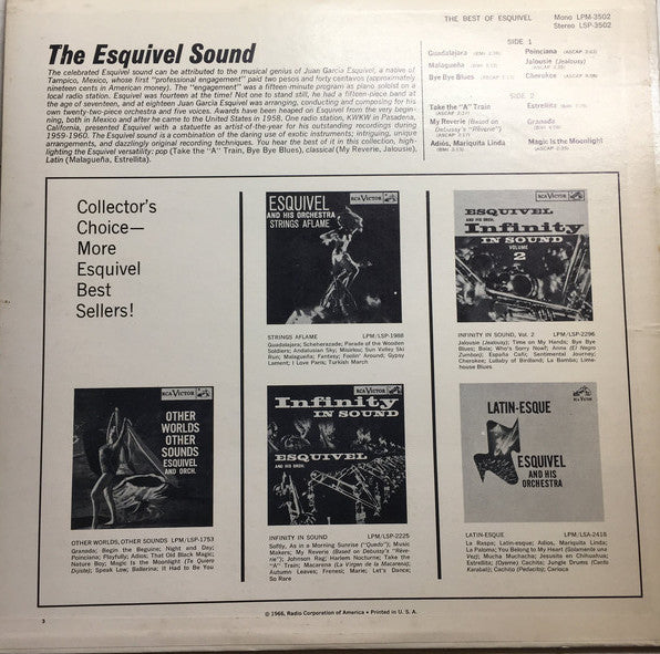 Esquivel And His Orchestra : The Best Of Esquivel (LP, Comp)