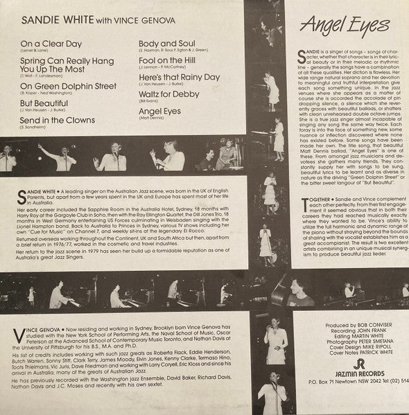 Sandie White / Vince Genova : Angel Eyes (LP)