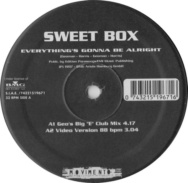 Sweet Box* : Everything's Gonna Be Alright (12")