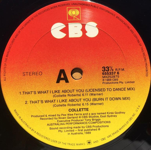Collette : That's What I Like About You (12", Single)