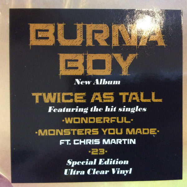 Burna Boy : Twice As Tall (2xLP, Album, S/Edition, Cle)