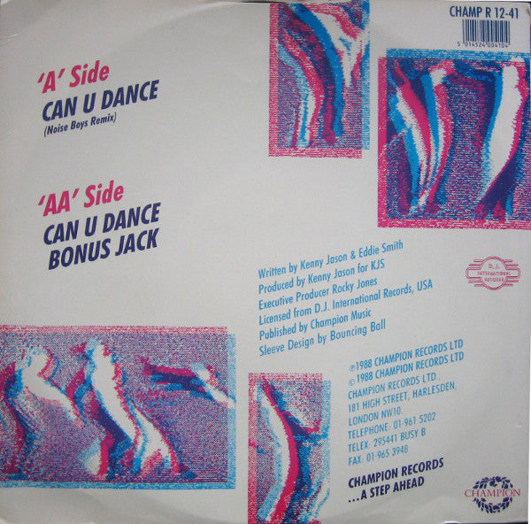 Kenny 'Jammin' Jason* And Fast Eddie Smith* : Can U Dance (Noise Boys Remix) (12")