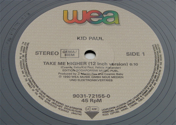 Kid Paul : Take Me Higher (12", Maxi)