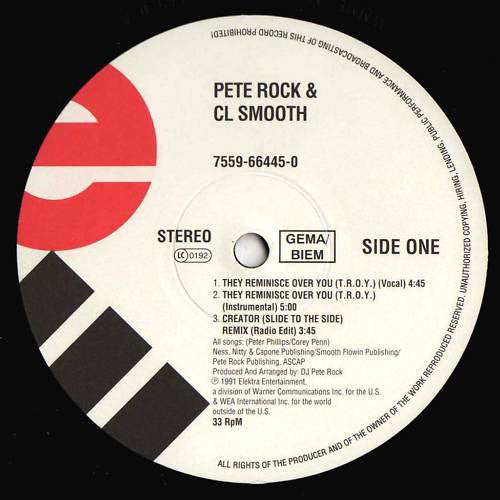 Pete Rock & CL Smooth* : They Reminisce Over You (T.R.O.Y.) (12", RE)