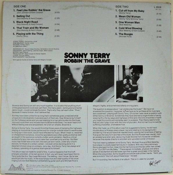 Sonny Terry : Robbin' The Grave (LP)