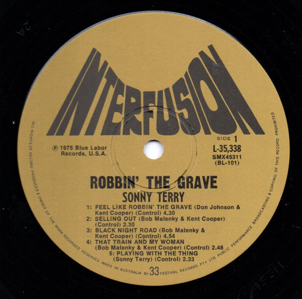 Sonny Terry : Robbin' The Grave (LP)
