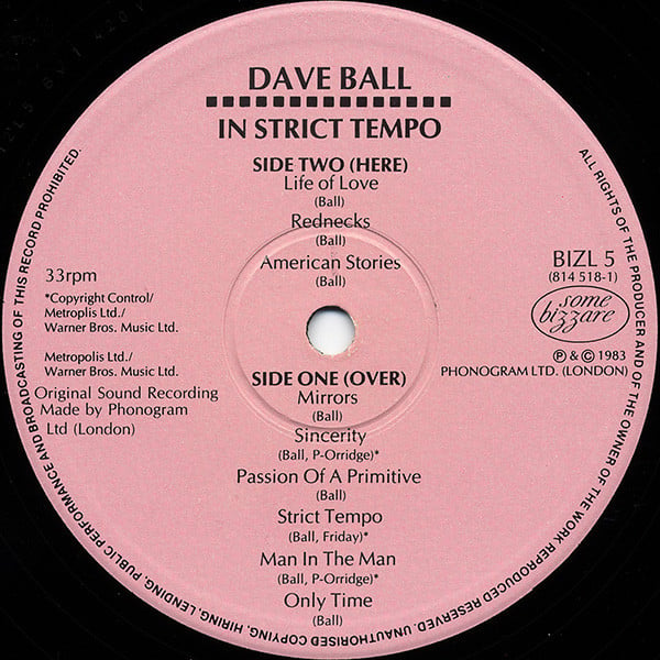 Dave Ball : In Strict Tempo (LP, Album)