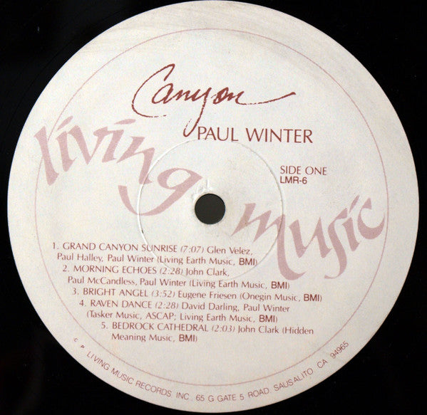 Paul Winter (2) : Canyon (LP, Album)