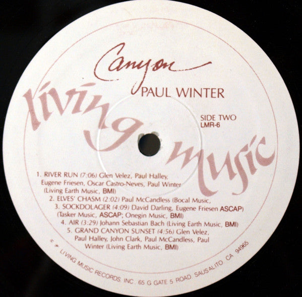 Paul Winter (2) : Canyon (LP, Album)