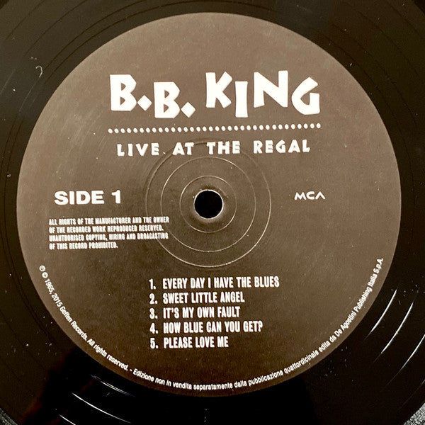 B.B. King : Live At The Regal (LP, Album, RE, 180)