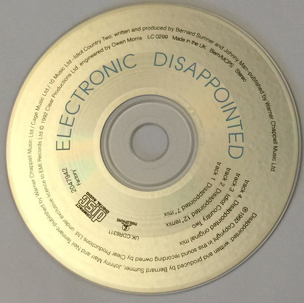 Electronic : Disappointed (CD, Single, Car)