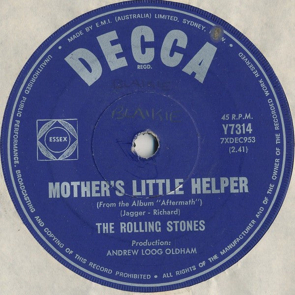 The Rolling Stones : Mother's Little Helper (7", Single, Mono)