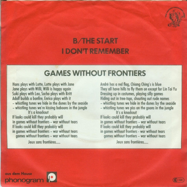 Peter Gabriel : Games Without Frontiers (7", Single)