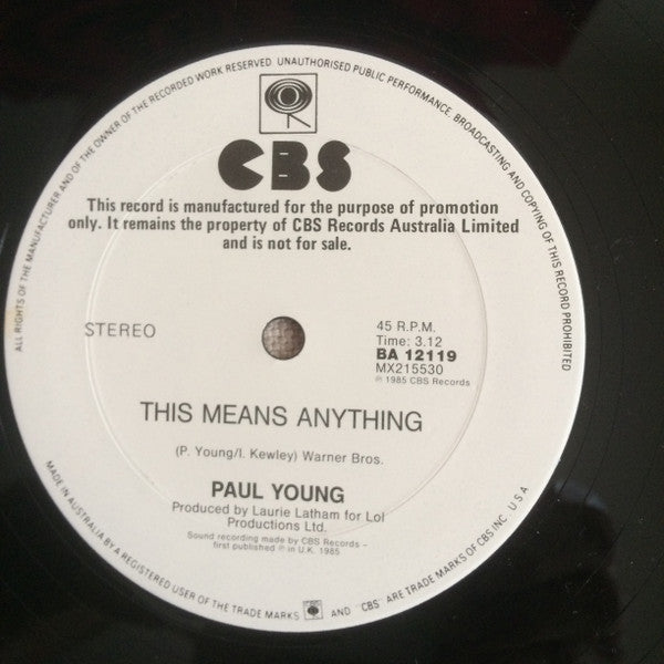 Paul Young : Every Time You Go Away (Extended Remix Version) (12", Maxi, Promo)