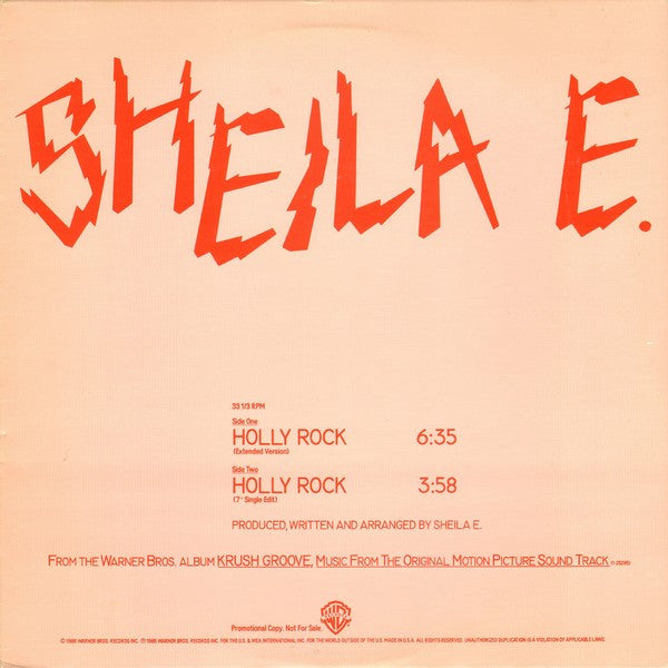 Sheila E. : Holly Rock (12", Promo)