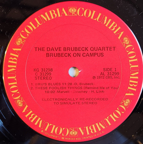 The Dave Brubeck Quartet : Brubeck On Campus (2xLP, Comp, RM, San)