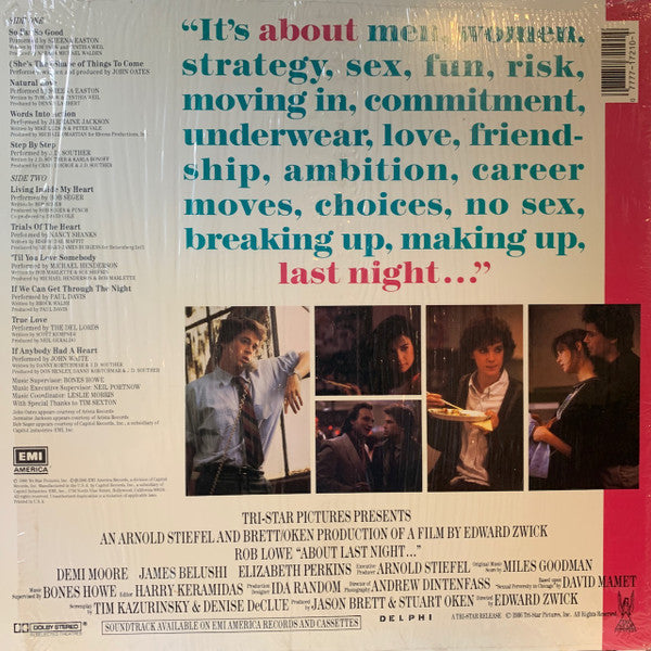 Various : "About Last Night..." (Music From The Motion Picture) (LP, Album, All)