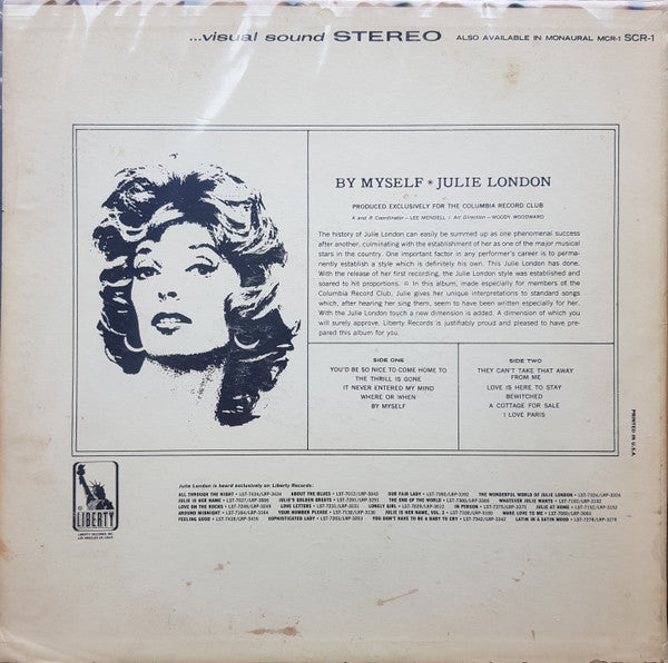 Julie London : By Myself (LP, Comp, Club)
