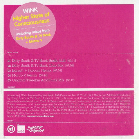 Wink* : Higher State Of Consciousness (CD, Single)