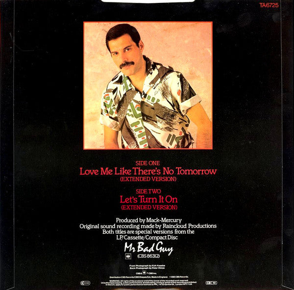 Freddie Mercury : Love Me Like There's No Tomorrow (Extended Version) (12", Single)