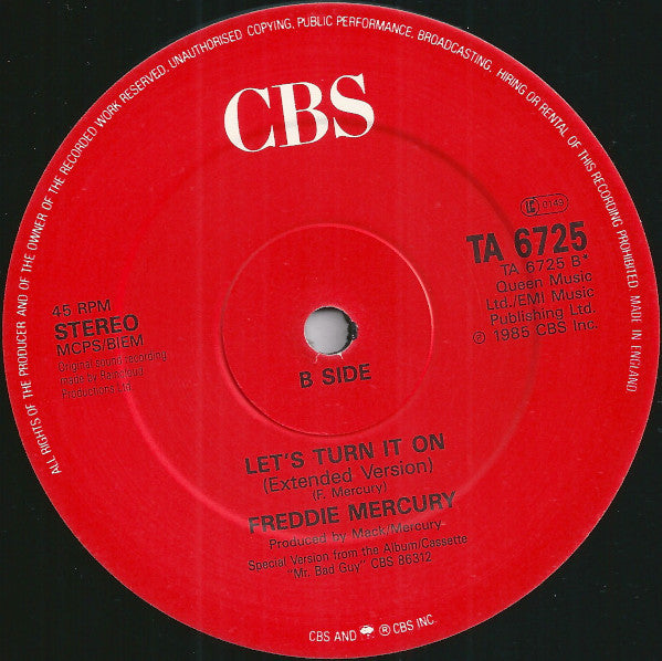 Freddie Mercury : Love Me Like There's No Tomorrow (Extended Version) (12", Single)