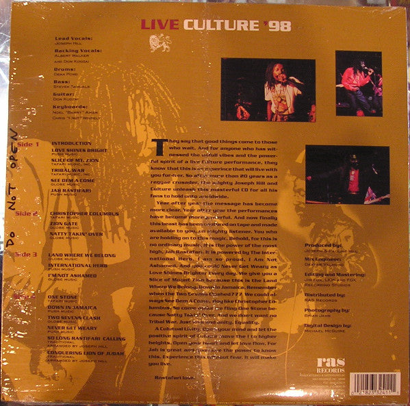 Culture : Cultural Livity : Live Culture '98 (2xLP, Album)