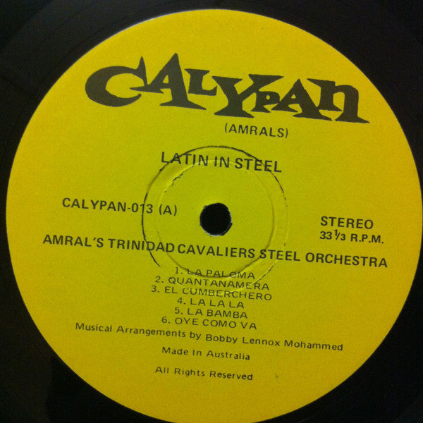 Amral's Trinidad Cavaliers Steel Orchestra* : Latin In Steel (LP, Album)