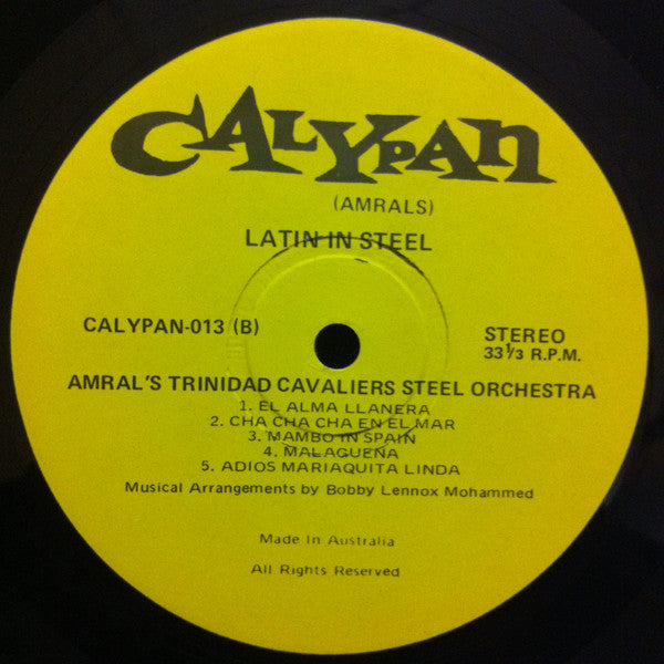 Amral's Trinidad Cavaliers Steel Orchestra* : Latin In Steel (LP, Album)