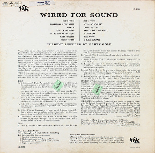 Marty Gold : Wired For Sound (LP, Album, Mono)