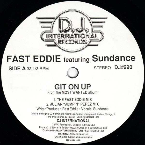 Fast Eddie* Featuring Sundance (2) : Git On Up (12")