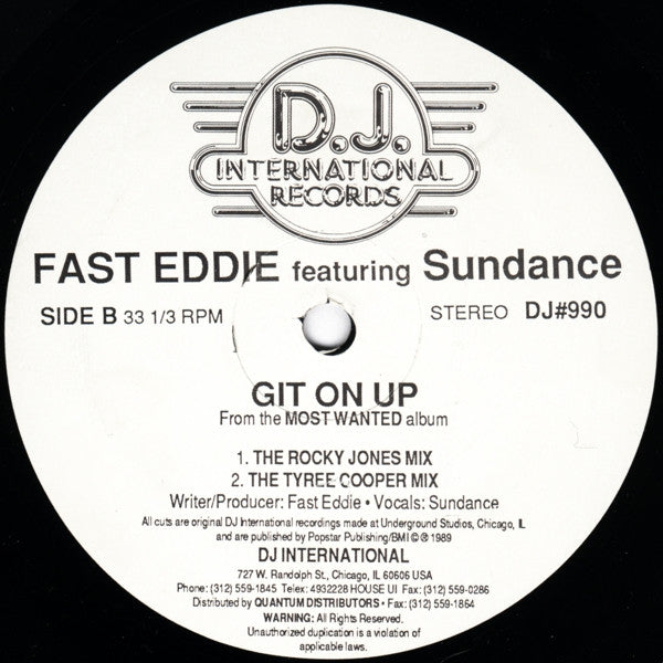 Fast Eddie* Featuring Sundance (2) : Git On Up (12")