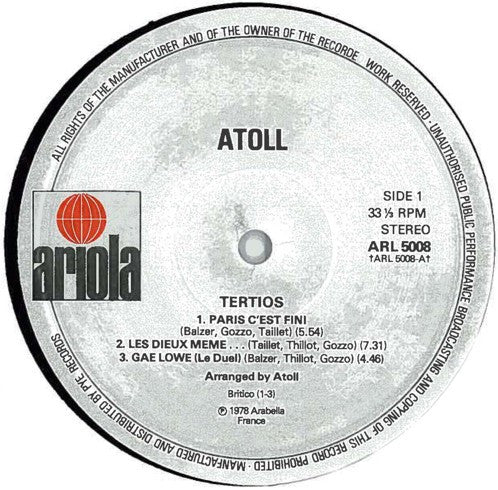 Atoll : Tertio (LP, Album)