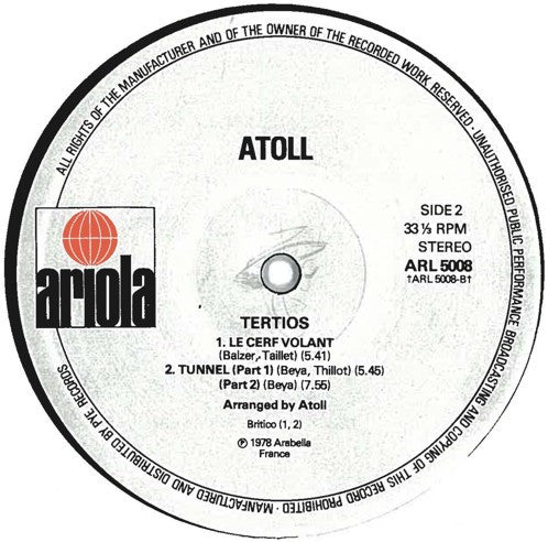 Atoll : Tertio (LP, Album)