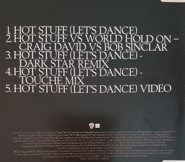 Craig David : Hot Stuff (Let's Dance) (CD, Maxi, Enh)