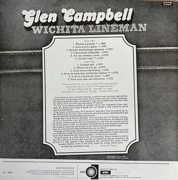 Glen Campbell : Wichita Lineman (LP, Album, RE)