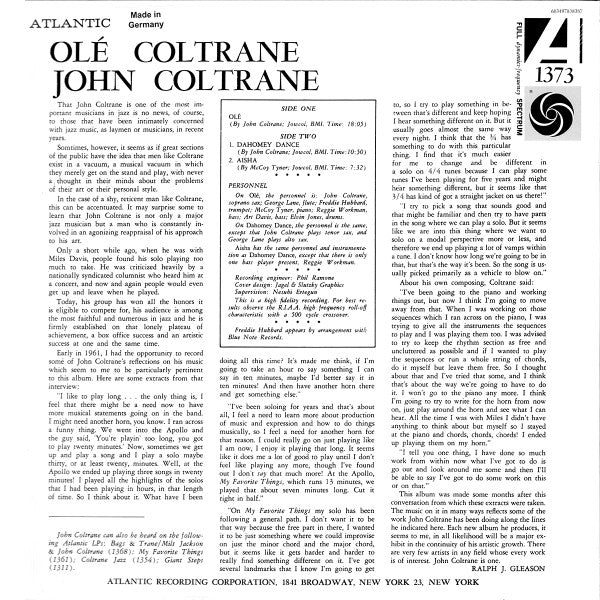 John Coltrane : Olé Coltrane (LP, Album, Mono, Ltd, RE, Cle)