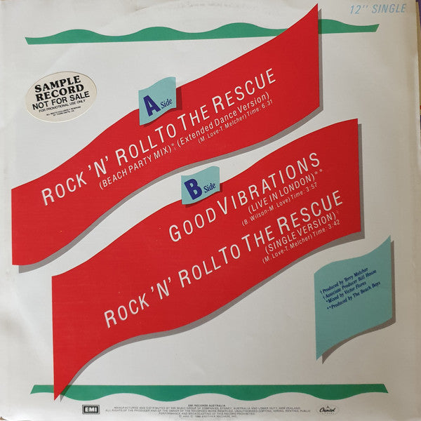 The Beach Boys : Rock 'N' Roll To The Rescue (12", Single, Promo)