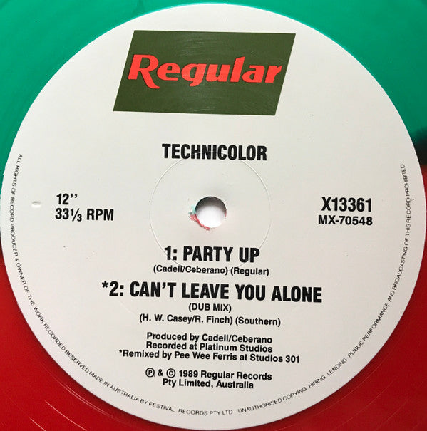 Technicolor (5) : Can't Leave You Alone (12", Single)