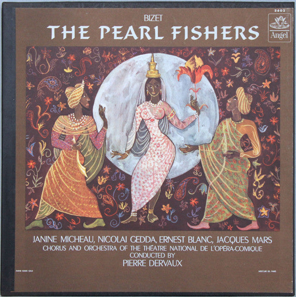 Bizet* - Janine Micheau, Nicolai Gedda, Ernest Blanc, Pierre Dervaux (2), Jacques Mars, Chorus* And Orchestra Of The Théâtre National De L'Opéra-Comique* : The Pearl Fishers (2xLP, Album, Mono, RP, Scr + Box)