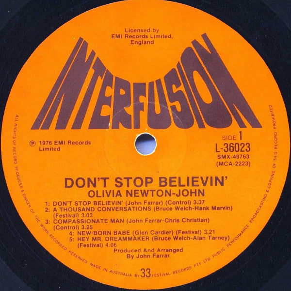 Olivia Newton-John : Don't Stop Believin' (LP, Album)