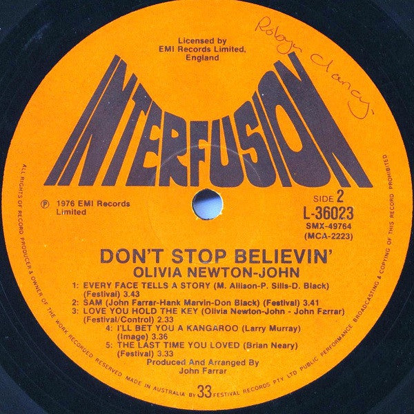 Olivia Newton-John : Don't Stop Believin' (LP, Album)