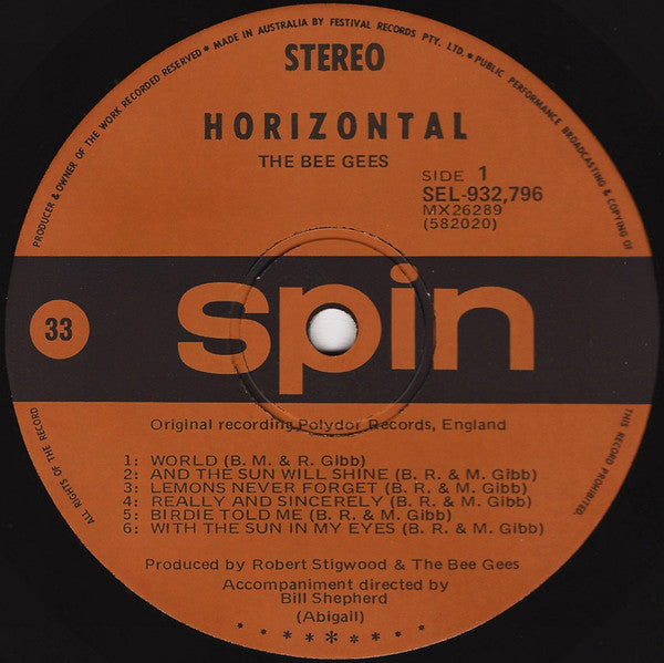 Bee Gees : Horizontal (LP, Album)