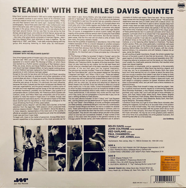 The Miles Davis Quintet : Steamin' With The Miles Davis Quintet (LP, Album, Ltd, RE, RM, 180)