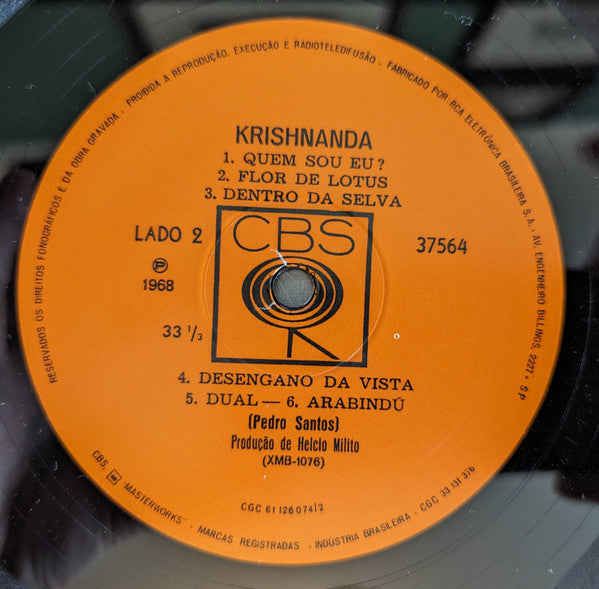 Pedro Santos : Krishnanda (LP, Album, RE, RP)