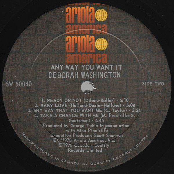 Deborah Washington : Any Way You Want It (LP, Album)