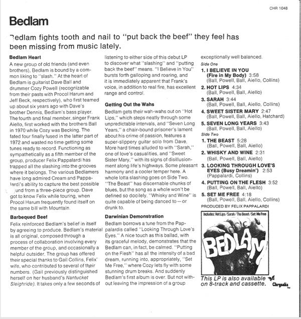 Bedlam (9) : Bedlam (LP, Album)