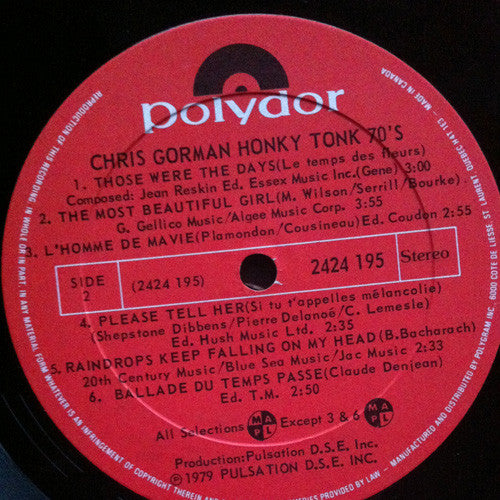 Chris Gorman (2) : Honky Tonk 70's (LP, Album)